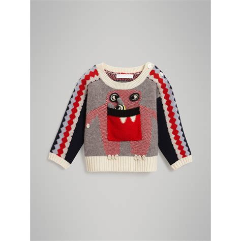 burberry red cashmere sweater logo back|burberry monster cashmere sweater.